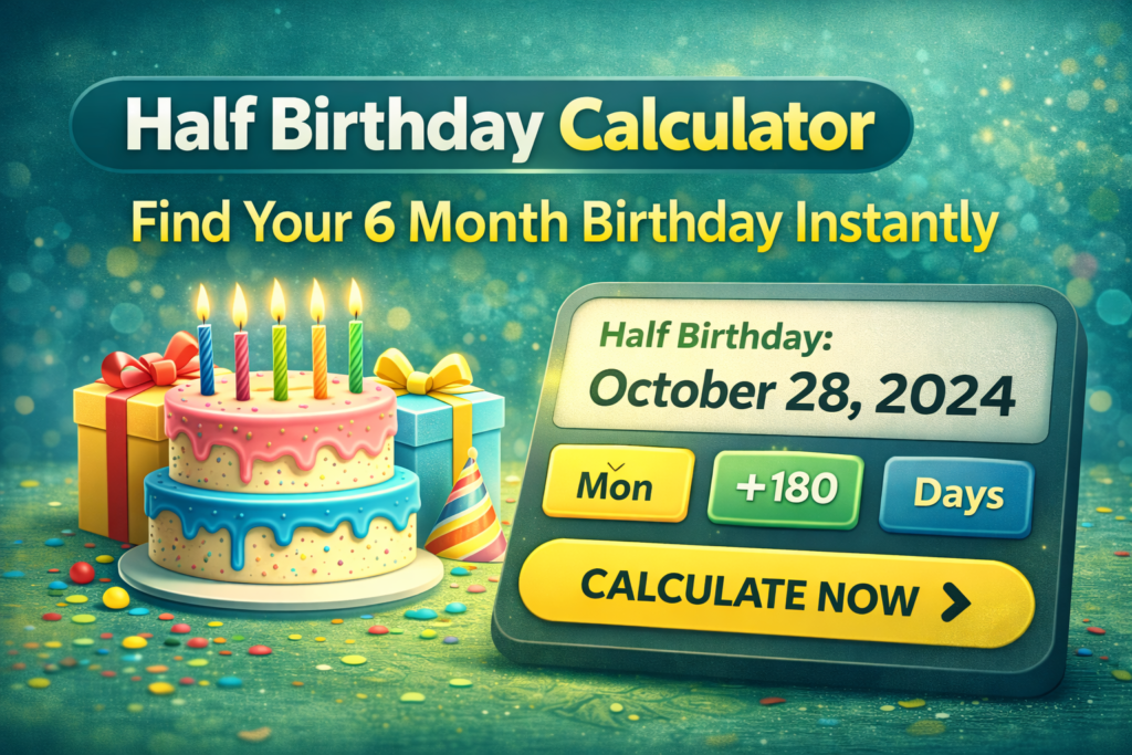 Half Birthday Calculator
